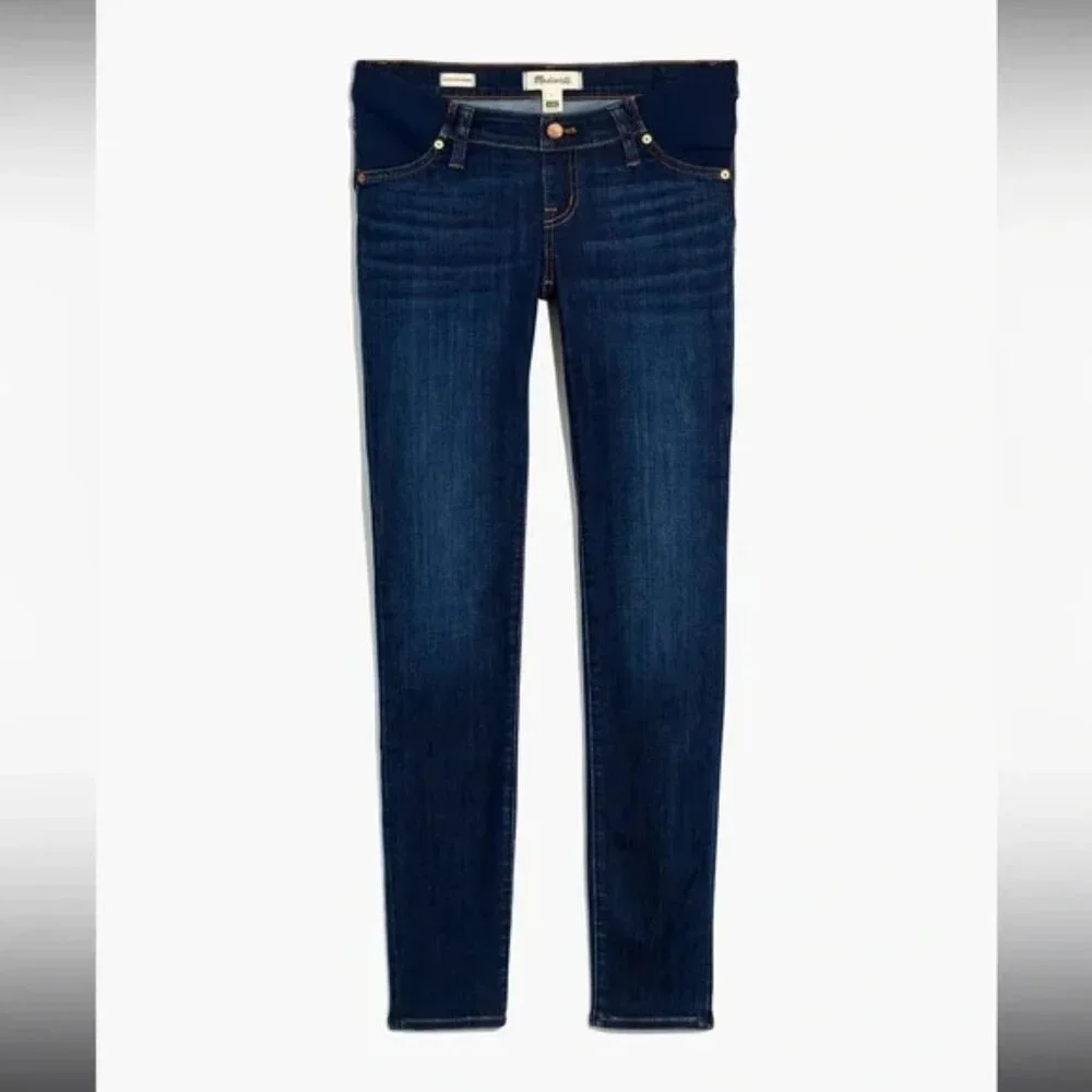 Madewell Maternity Side-Panel Skinny Jeans in Woodland Wash TENCEL Size 27 NWT - Picture 2 of 8